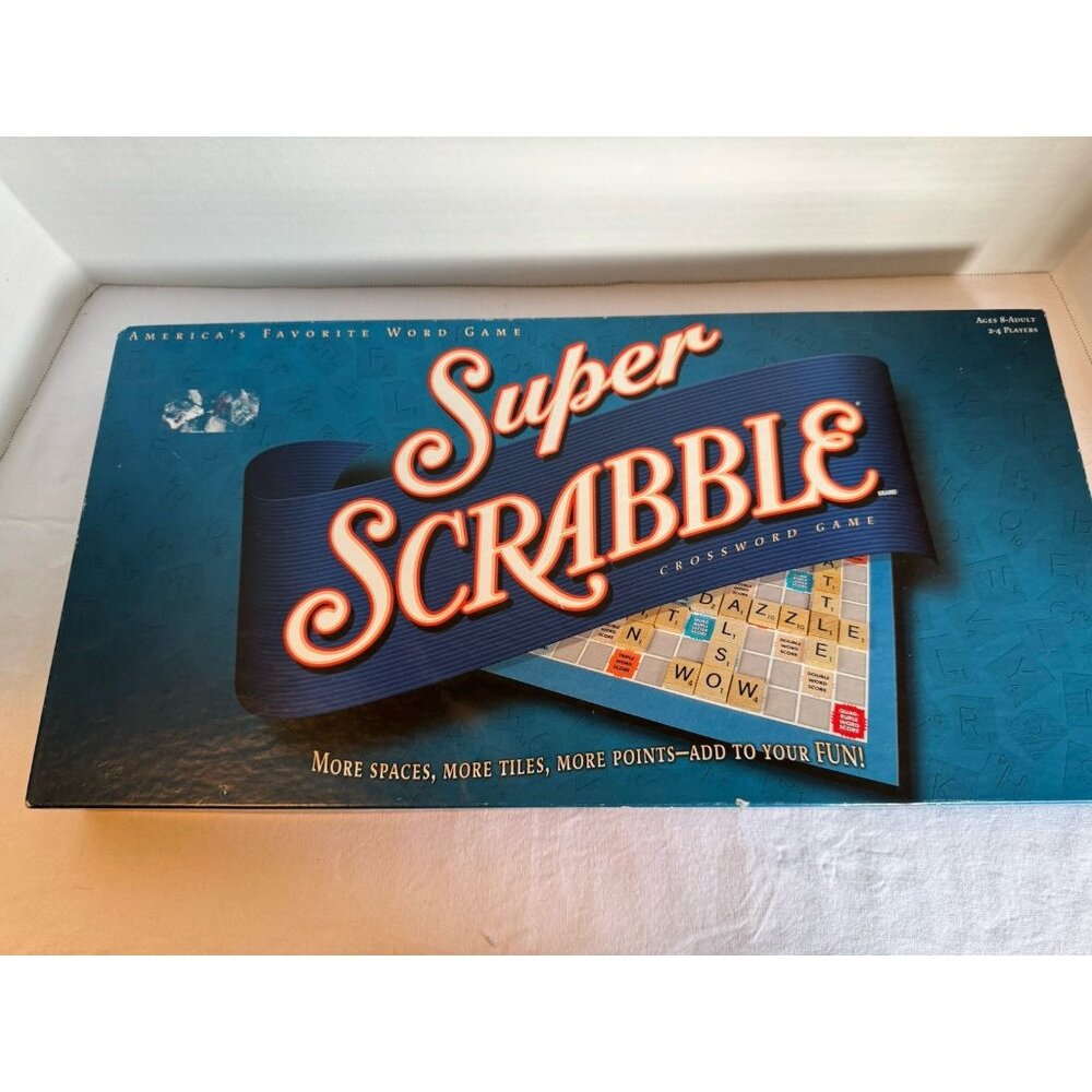 Super Scrabble Game 2004 Word Game Family Board Complete Classic Fun Crossword
